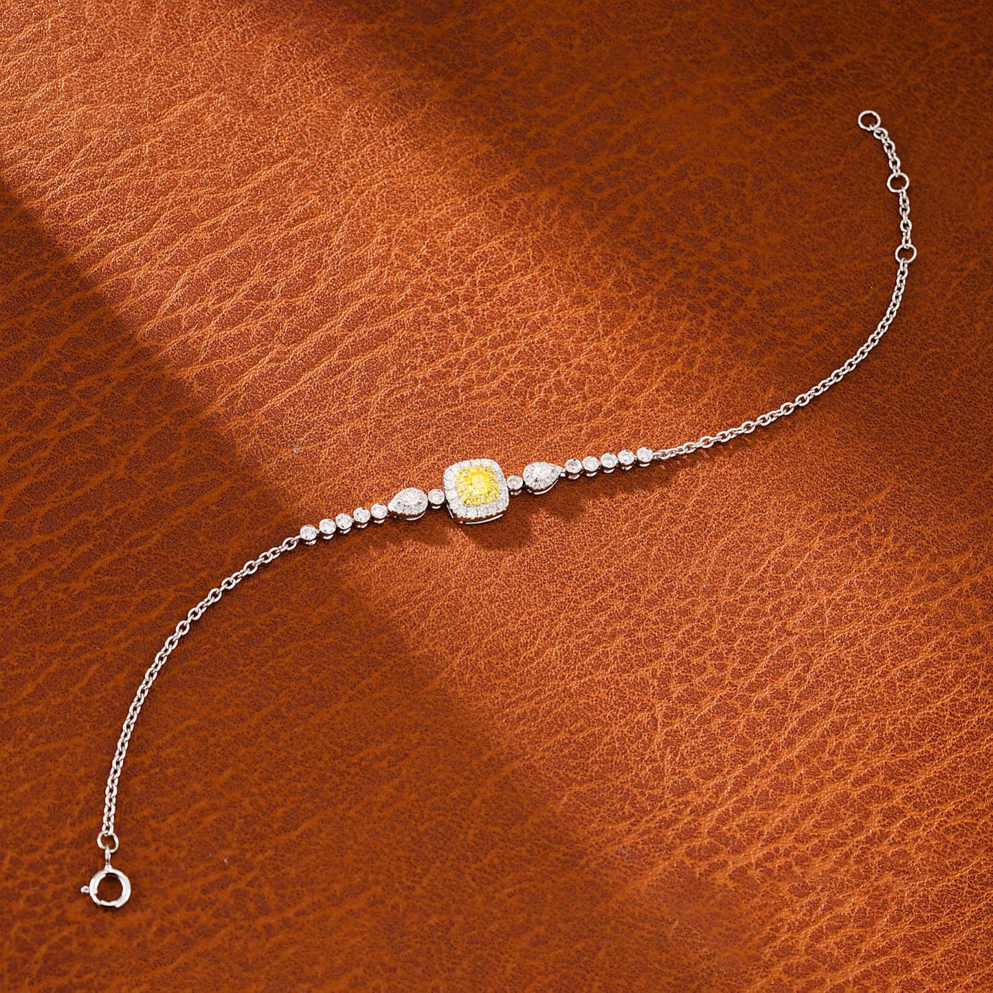 18K Yellow Gold Diamond Pillow-shaped Bubble Bracelet - Luxury Jewelry - Yellow Diamond Bracelet