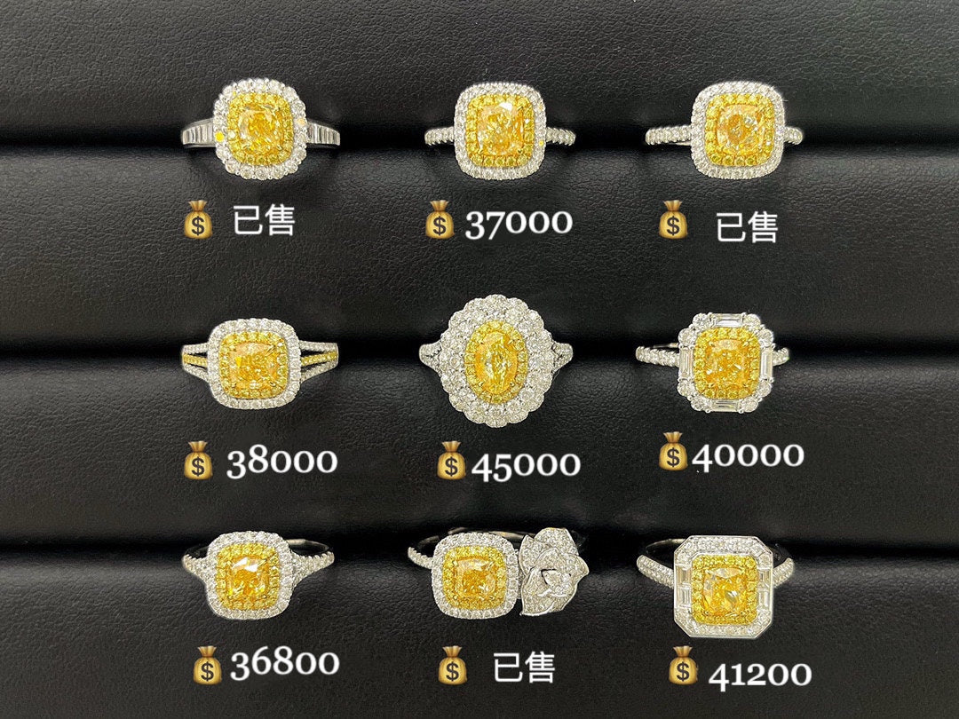 18K Yellow Gold GIA Certified Diamond Rings Collection - Luxurious Jewelry - GIA Yellow Diamond Ring