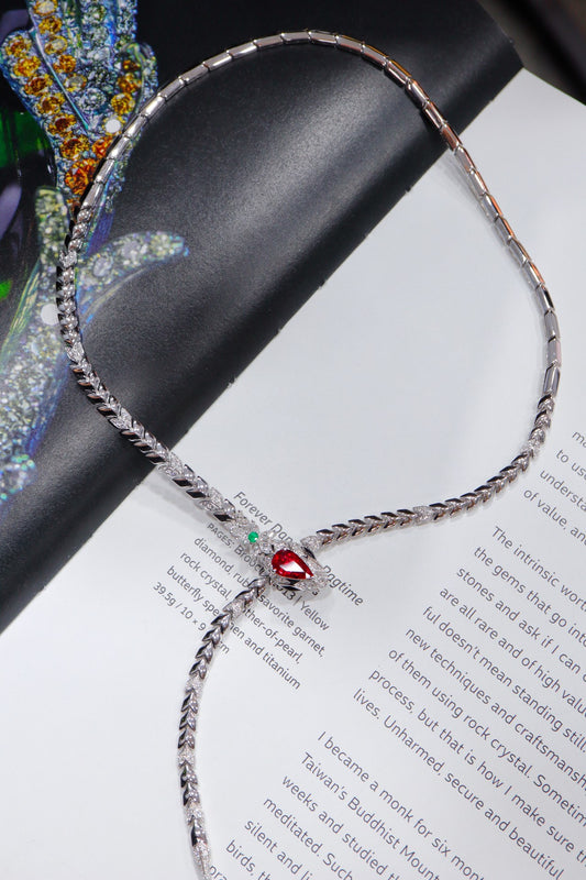 Serpentine Design Ruby Necklace - Premium Jewelry Collection