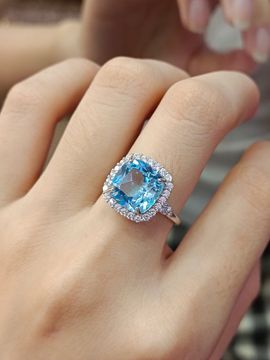 Exquisite Natural Topaz Ring - Pure Elegance in Jewelry