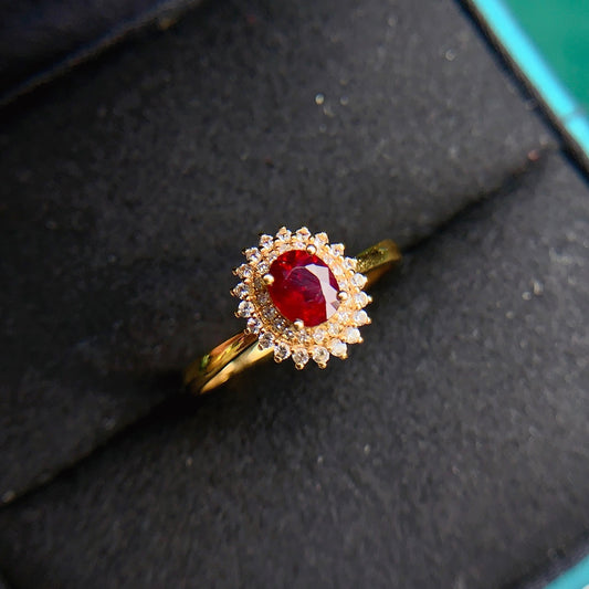 Enchanting 18K Gold Ruby Ring - A Summer's Love Letter in Jewelry