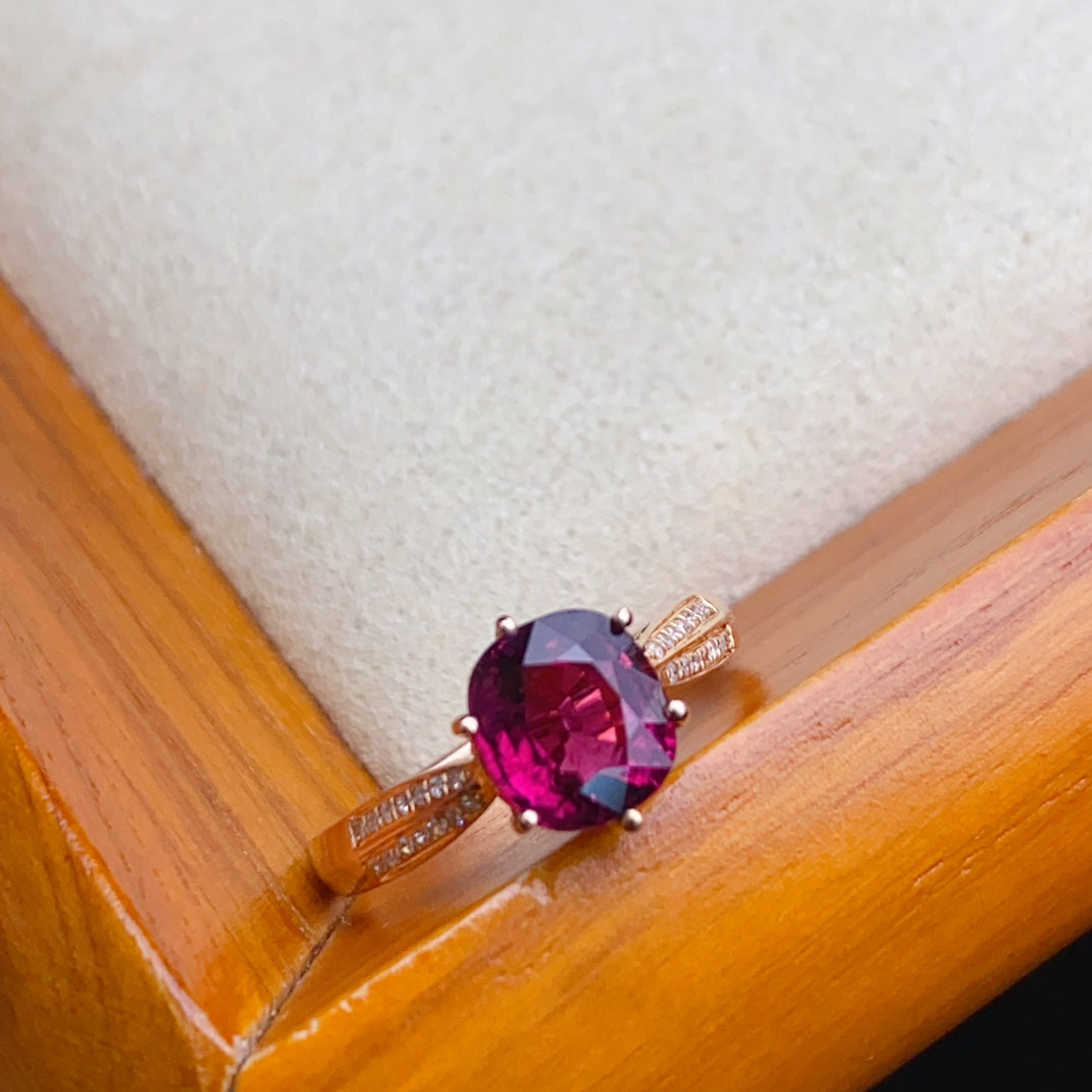 Exquisite Red Tourmaline Ring - A Jewel of Good Fortune