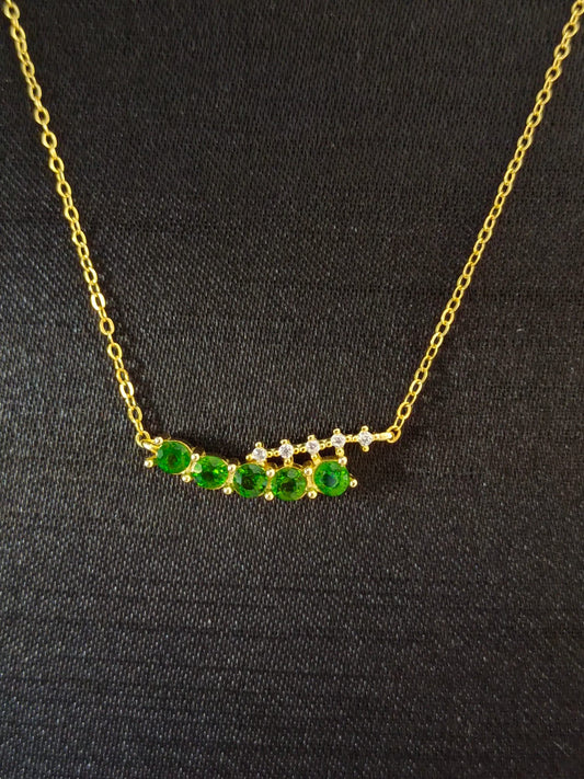 Natural Diopside Pavé Necklace - Exquisite Jewelry Piece