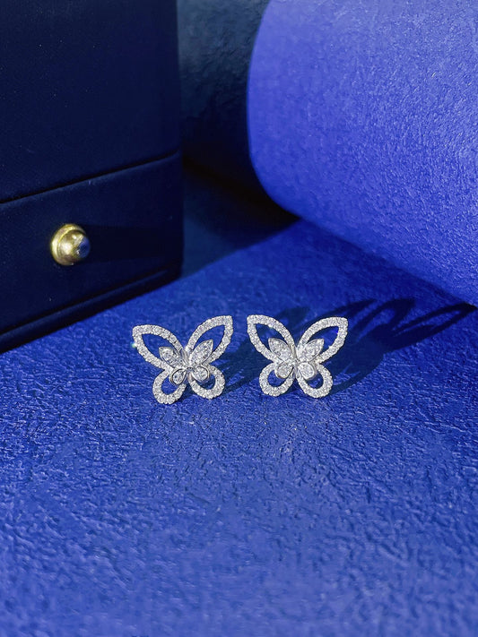 18K Cultured Phantom Butterfly Earrings - Luxury Jewelry