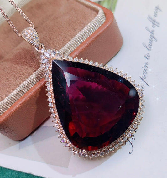 Exquisite Collector's Grade Large Carat Tourmaline Pendant - Fine Jewelry