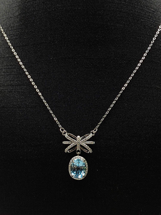 Natural Topaz Bowknot Necklace - Unique Jewelry for the Youthful Spirit