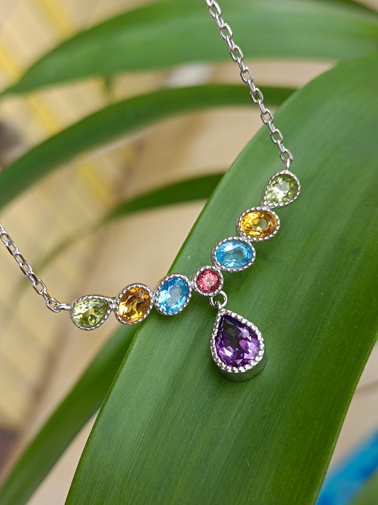 Vibrant Gemstone Necklace - A Symphony of Colors in Jewelry