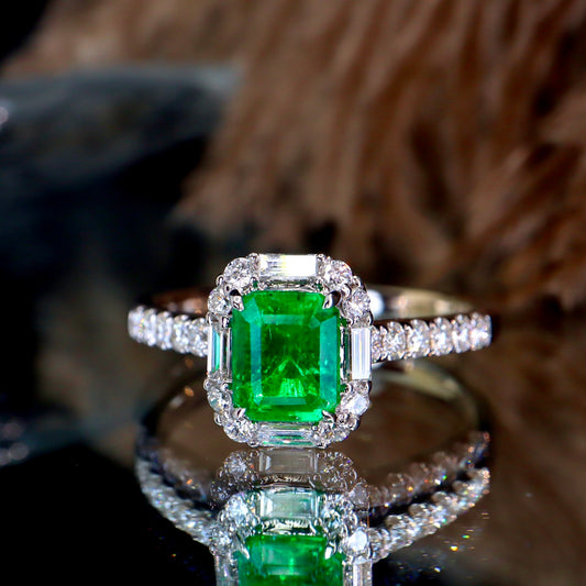 Starry Night Romance: Panjshir Emerald沃顿Green Jewelry Ring