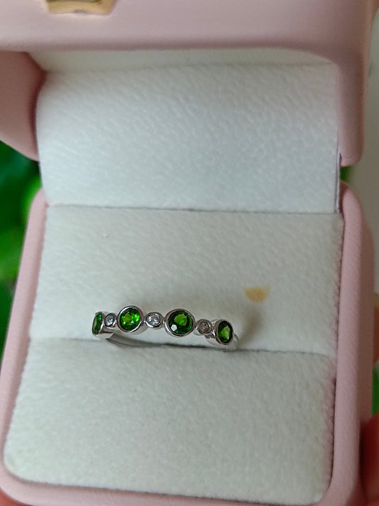 Natural Diopside Bubble Ring - Exquisite Jewelry Piece