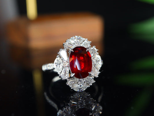 Unheated Pigeon's Blood Ruby Ring - Premium Jewelry Collection