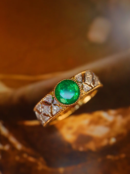 Panjshir High-Quality Emerald Jewelry with Round Cut