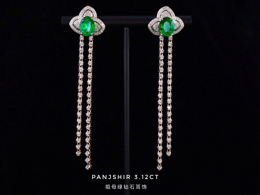 Emerald Earrings Splendor - Panjshir Origin Jewelry