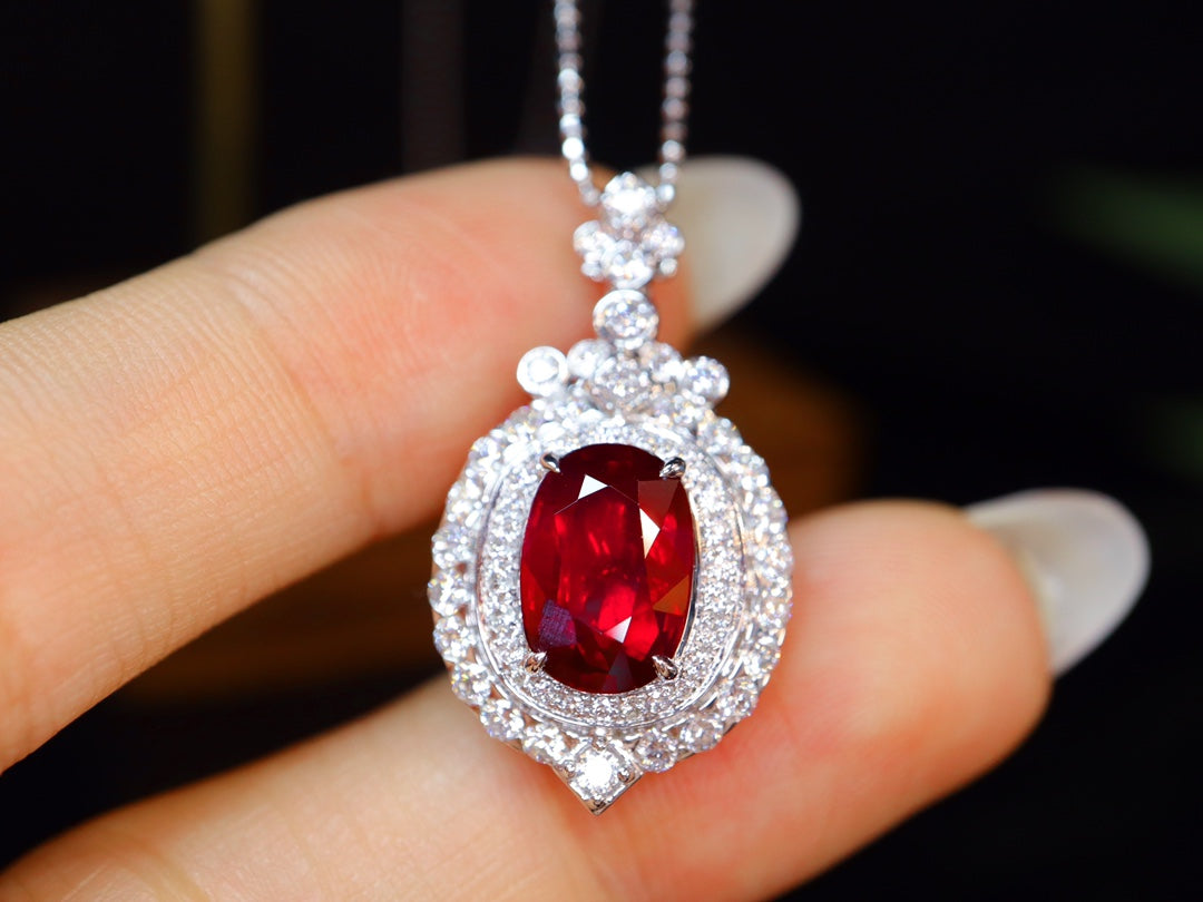 Unheated Pigeon's Blood Ruby Pendant - Premium Jewelry Collection