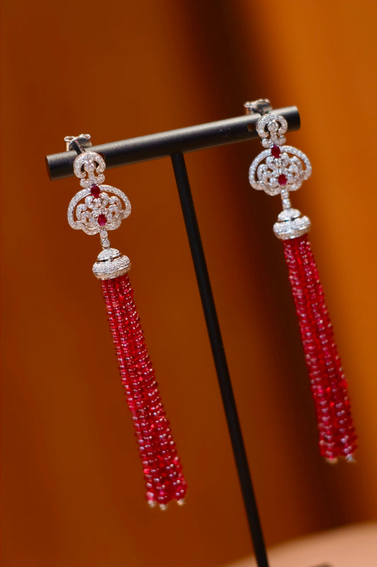 Unheated Myanmar Spinel Earrings: Exquisite Jewelry with Ruby-Like Hue