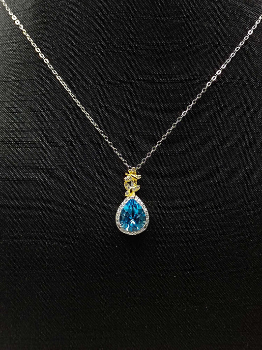 Elegant Natural Topaz Water Drop Pendant Jewelry