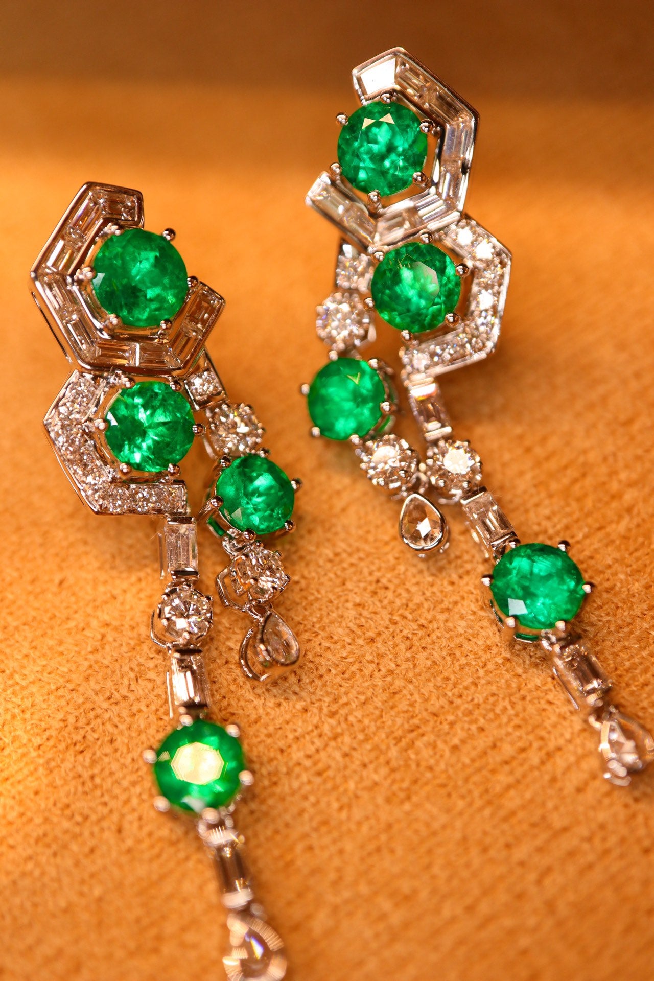 Elegant Emerald Cut Diamond Emerald Earrings - Unique Jewelry Piece