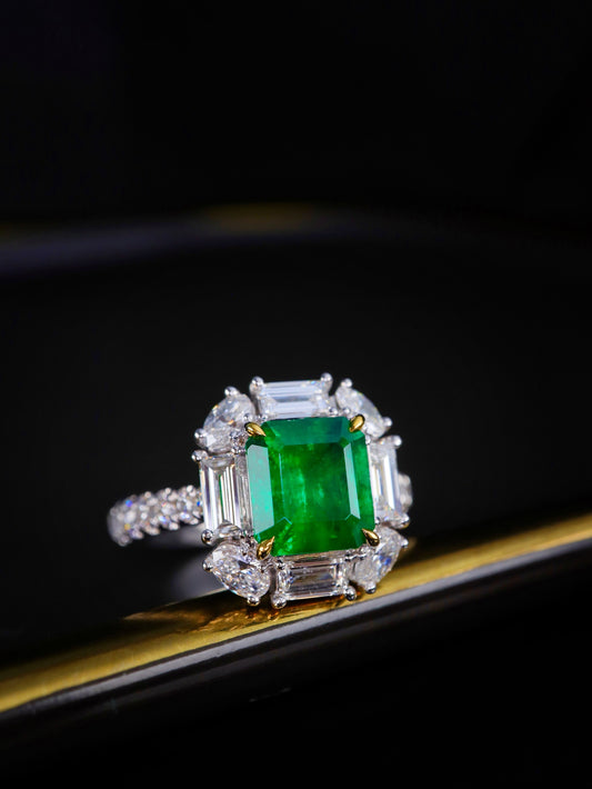 Afghan Panjshir Emerald Ring - Premium Wharton Green Jewelry