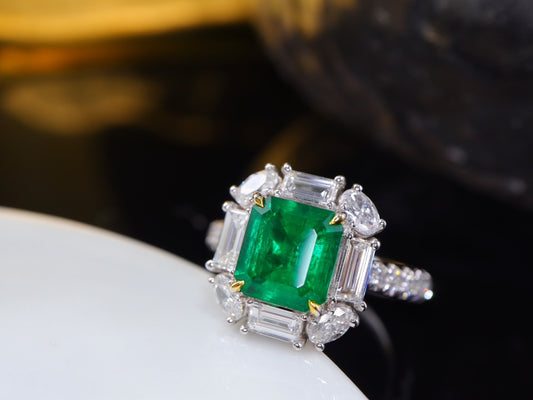 Premium Emerald Ring - Top-Grade沃顿Green Jewelry