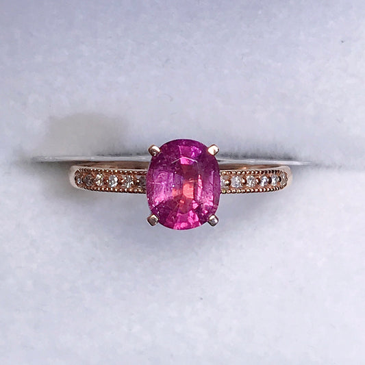 Natural Tourmaline Ring with 18K and Diamond Accents - Jewelry for Elegance