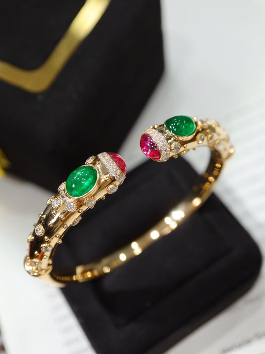 Luxurious Emerald and Pink Sapphire Bracelet | Exclusive Jewelry