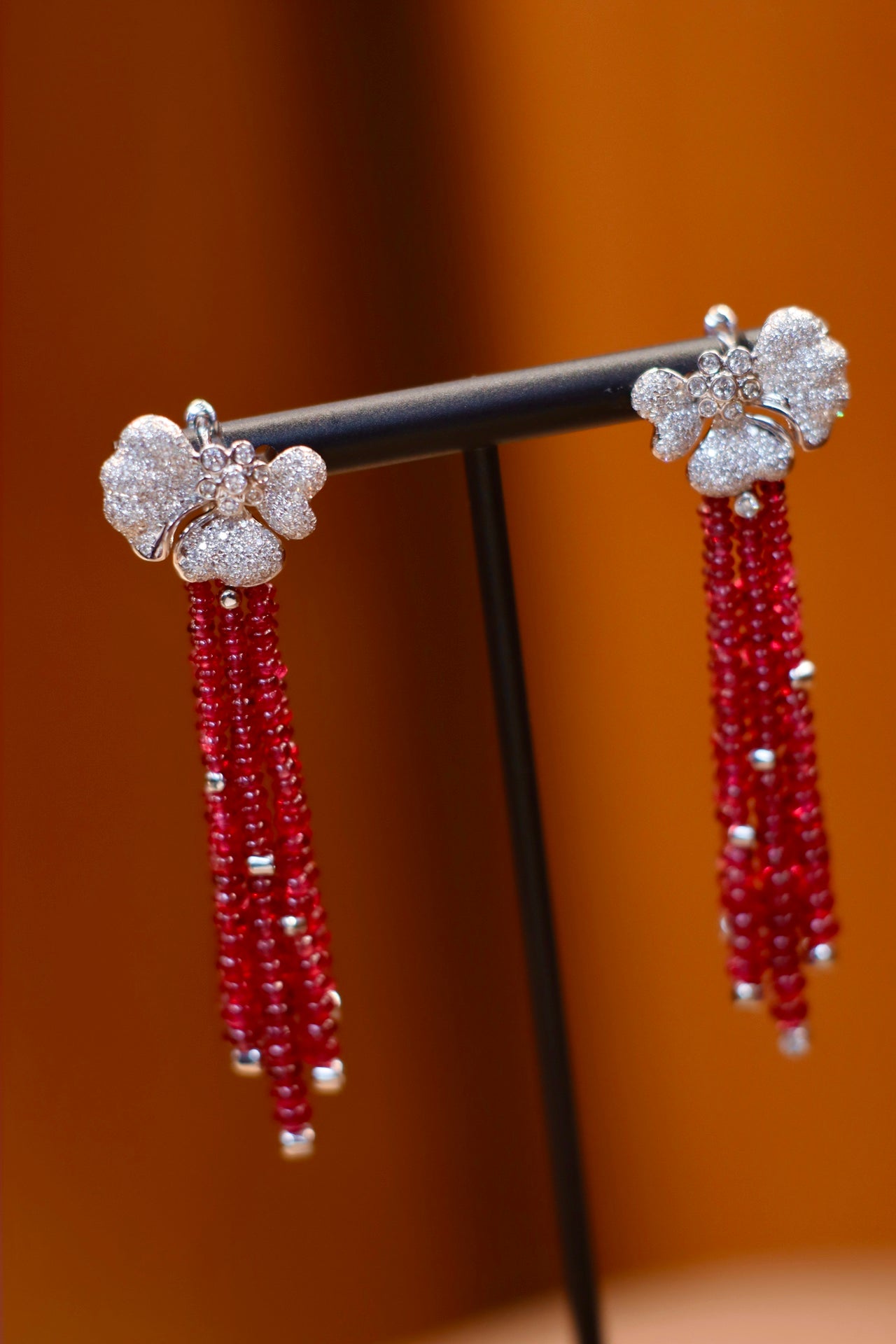 Unheated Myanmar Spinel Earrings: Mesmerizing Jet Bead Design Jewelry