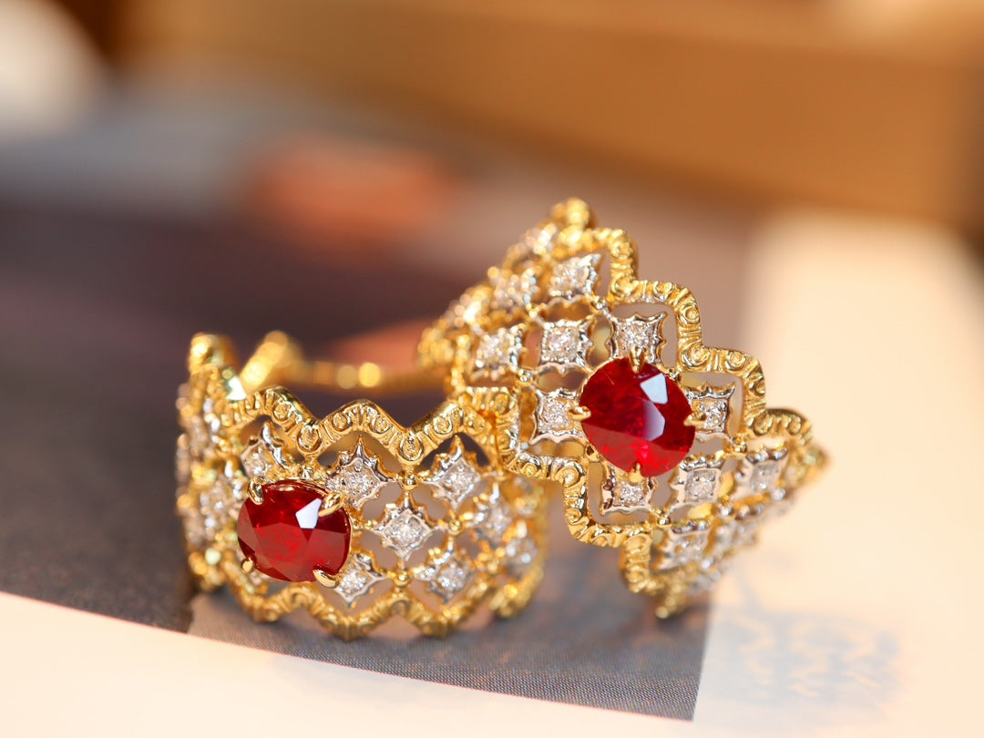 Buccellati-Style Ruby Ear Clips Jewelry