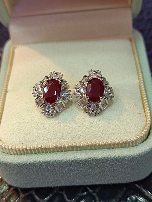 Elegant S925 Silver Embedded Ruby Earrings - Jewelry for Every Occasion