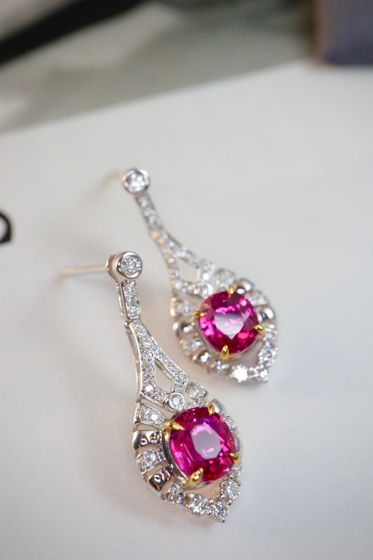 Pigeon's Blood Red Ruby Earrings - Premium Jewelry Gemstone