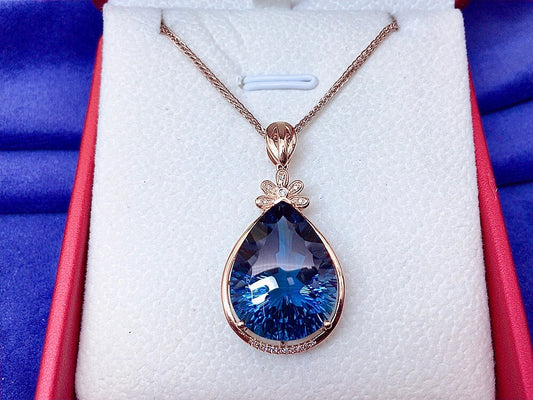 Mystic London Blue Topaz Pendant - Exquisite Jewelry