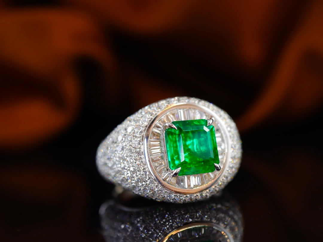 Panjshir Emerald Ring - Top-Grade Watton Green Jewelry