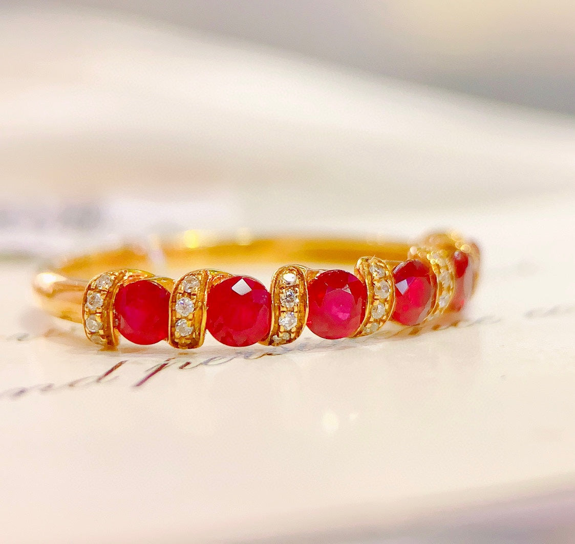 Enchanting 18K Gold Ruby Ring - A Summer's Love Letter in Jewelry