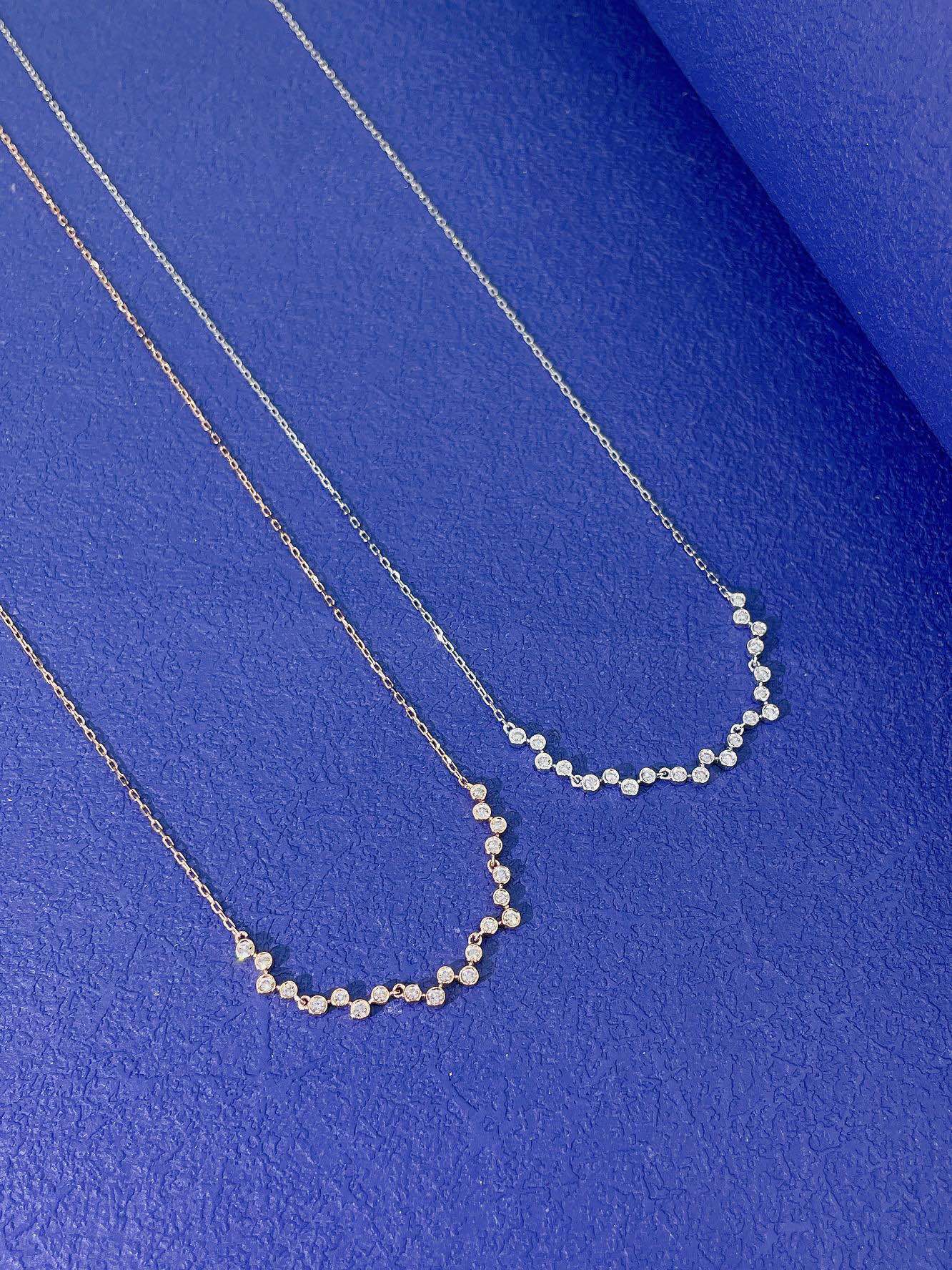 18K cultivated delicate starry sky pendant necklace - Fine Jewelry Collection.