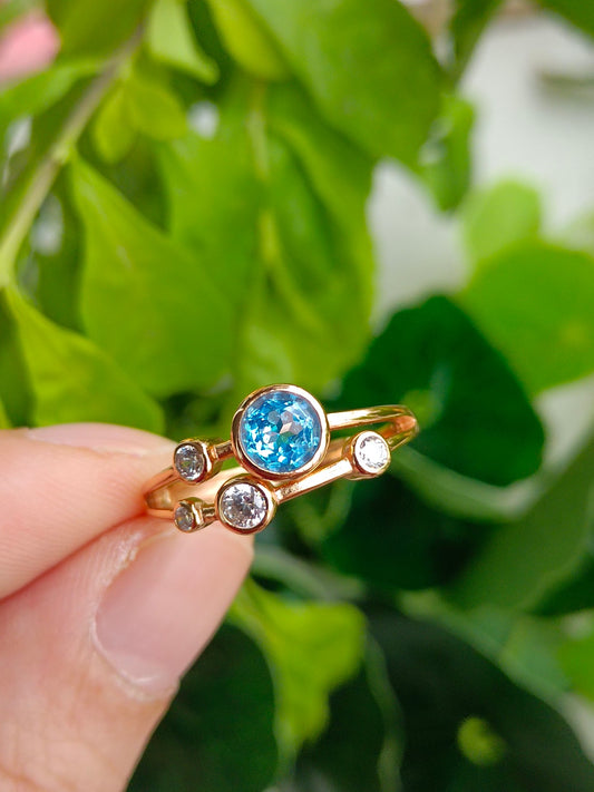 Natural Topaz Sweet Bubble Ring - Exquisite Jewelry for Your Delight