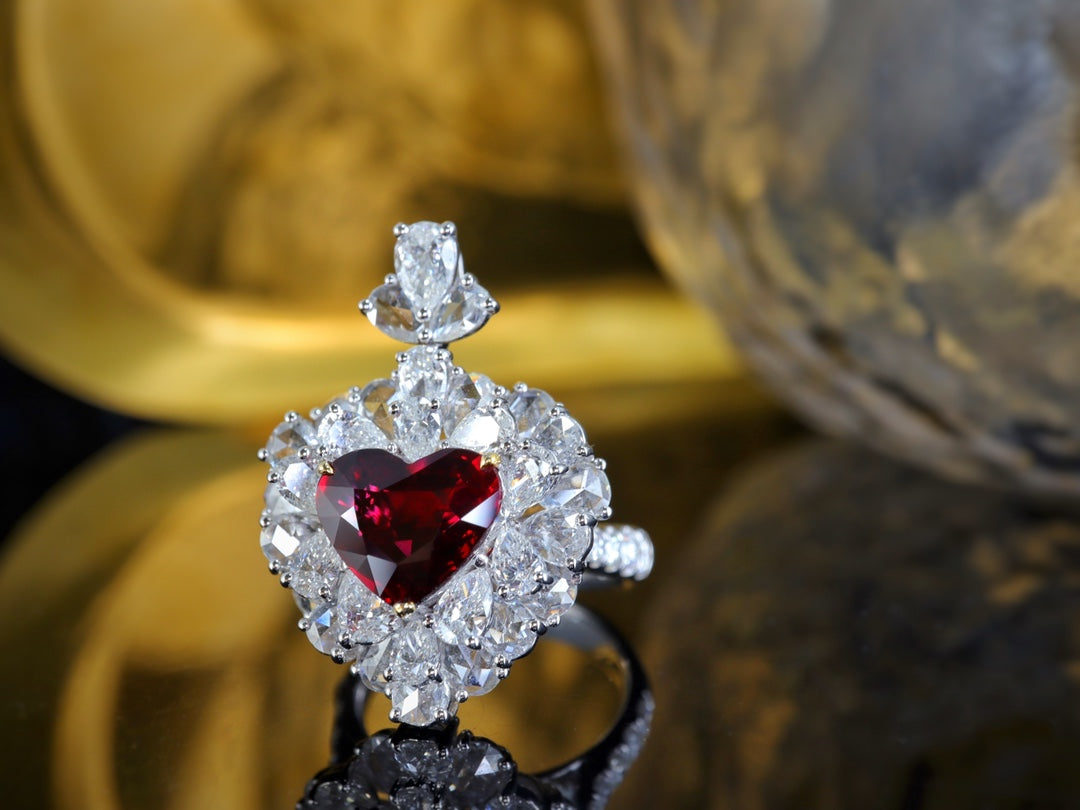 Collector's Grade 3-Carat Heart-Cut Ruby Pendant/Ring - Luxury Jewelry