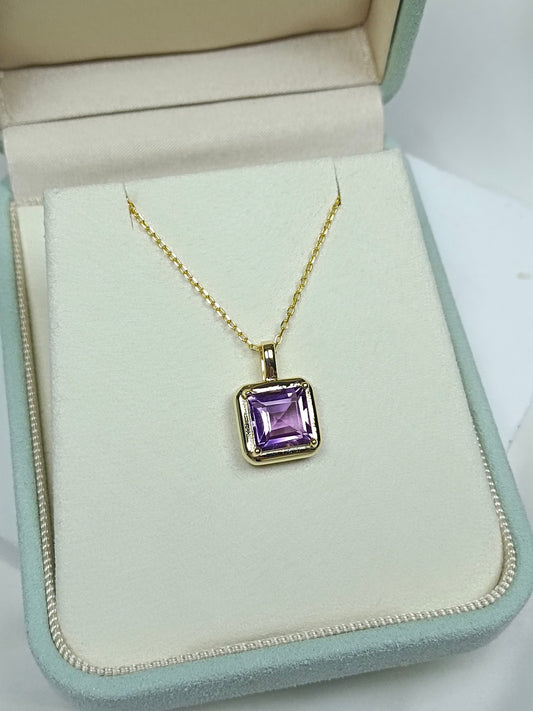 Exquisite S925 Silver Amethyst Embedded Pendant - Jewelry for Elegance