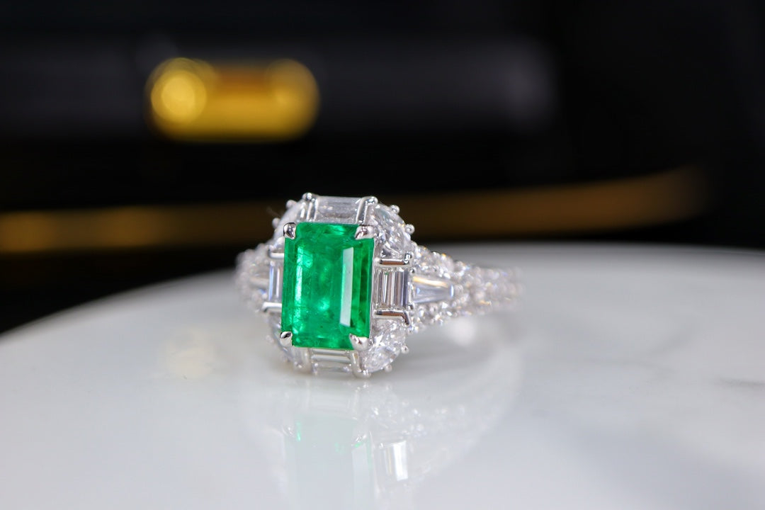 Zambian Emerald Ring - Vivid Green Luxury Jewelry