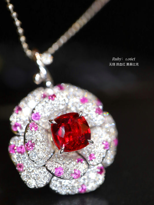 Unheated Pigeon's Blood Ruby Pendant - A Luxurious Jewelry Gem