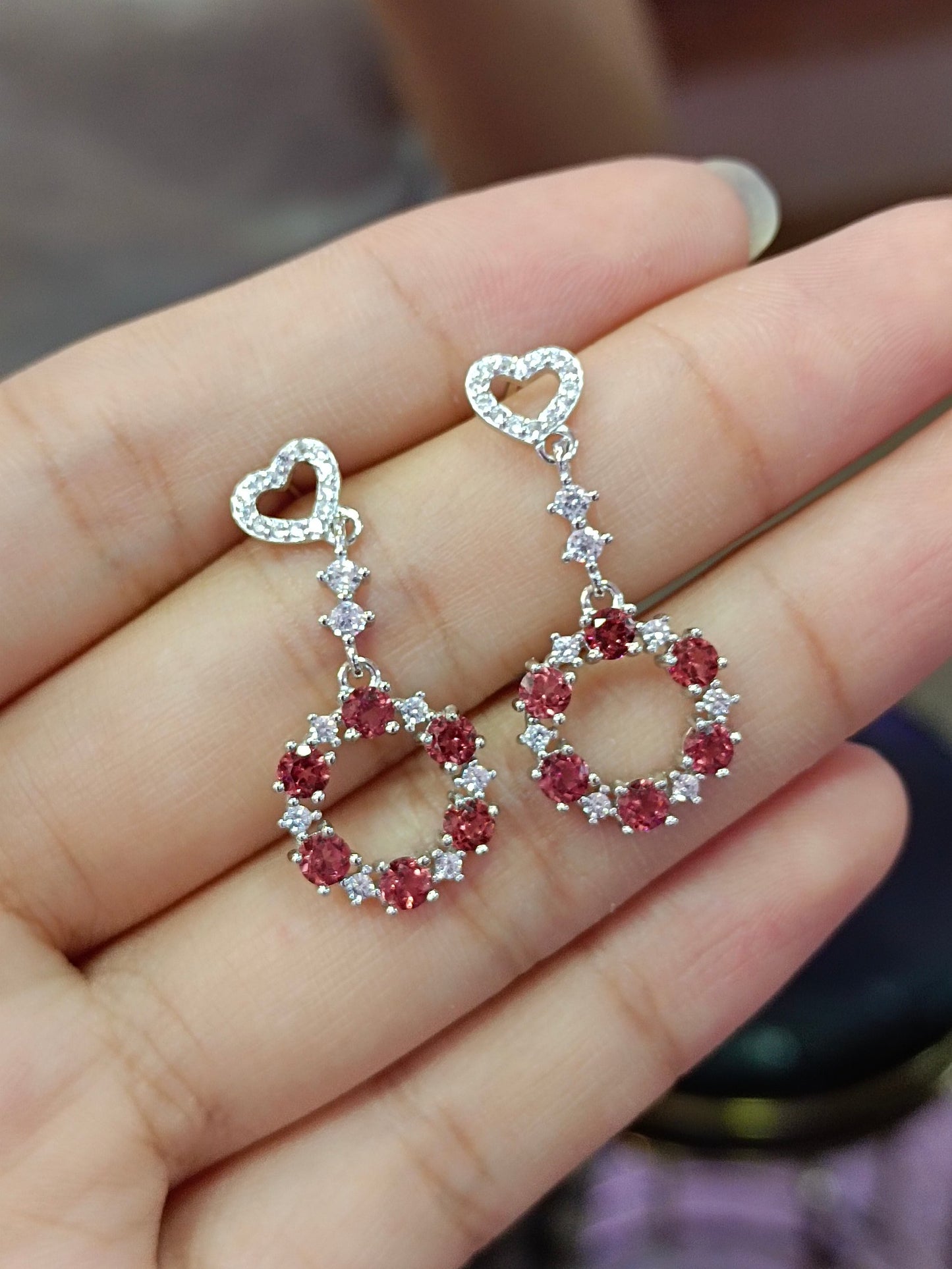 Natural Garnet Sweet Loop Earrings - Jewelry for Endless Joy