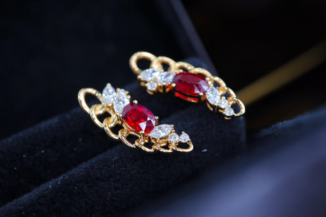 Minimalist Luxury Design Ruby Earrings - Exquisite Jewelry