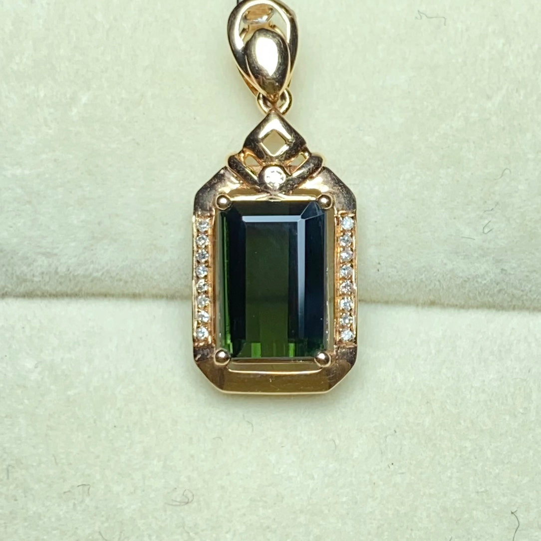 Natural Tourmaline Pendant - Exquisite Jewelry Craftsmanship