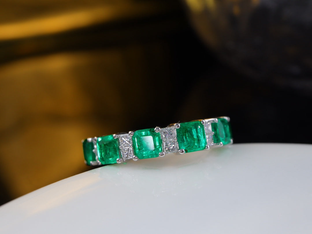 Panjshir Emerald Diamond Pavé Ring - Premium sieradencollectie