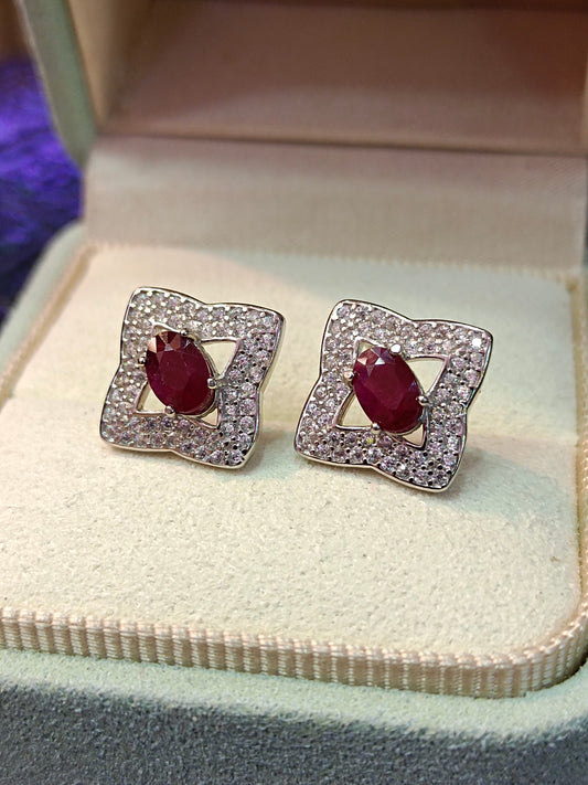 Elegant S925 Silver Ruby Embedded Earrings - Jewelry for Every Occasion