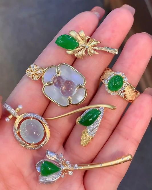 Exquisite Jade Jewelry Collection: Pendants, Brooches, and Rings!