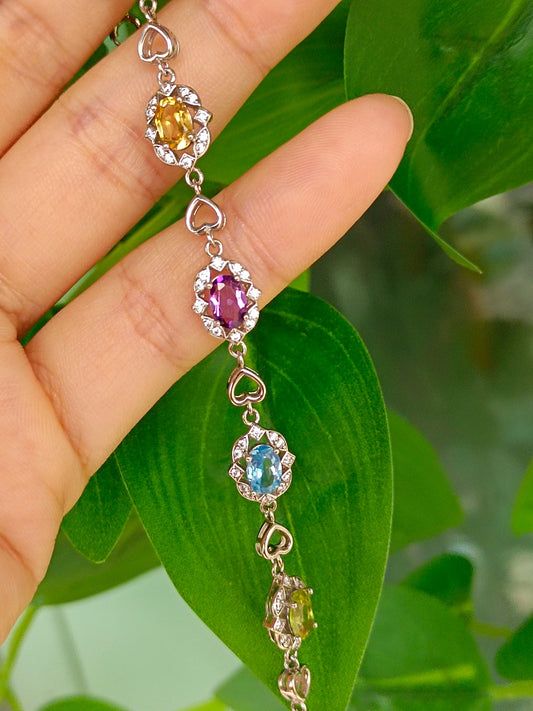 Vibrant & Colorful Sweet Multi-Gemstone Bracelet - Exquisite Jewelry