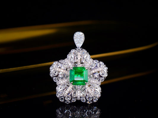 Emerald Ring/Pendant Two-in-One Design by Gilded Walton - Luxurious Jewelry Piece