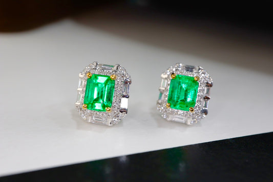 Panjshir Emerald Earrings - Premium VVG Vivid Green Jewelry