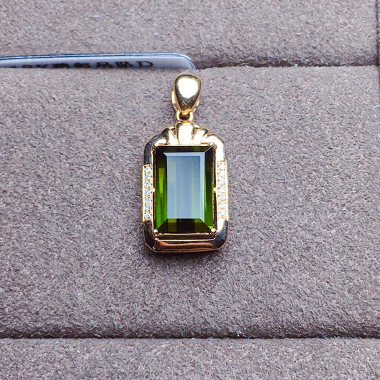 Natural Tourmaline Pendant - Elegant Jewelry Craftsmanship