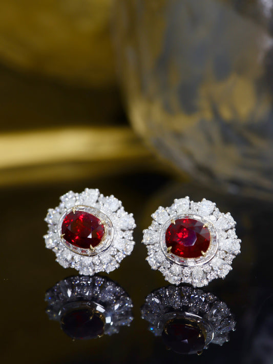 Party Essential 🥰 Pigeon's Blood Ruby Earrings - Premium Jewelry