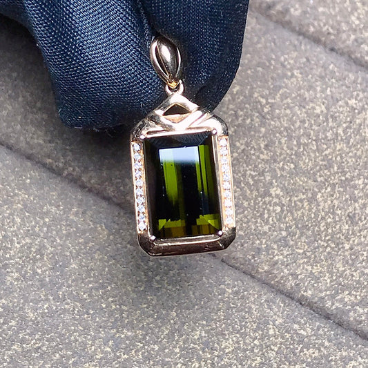 Natural Tourmaline Pendant - Exquisite Jewelry Craftsmanship