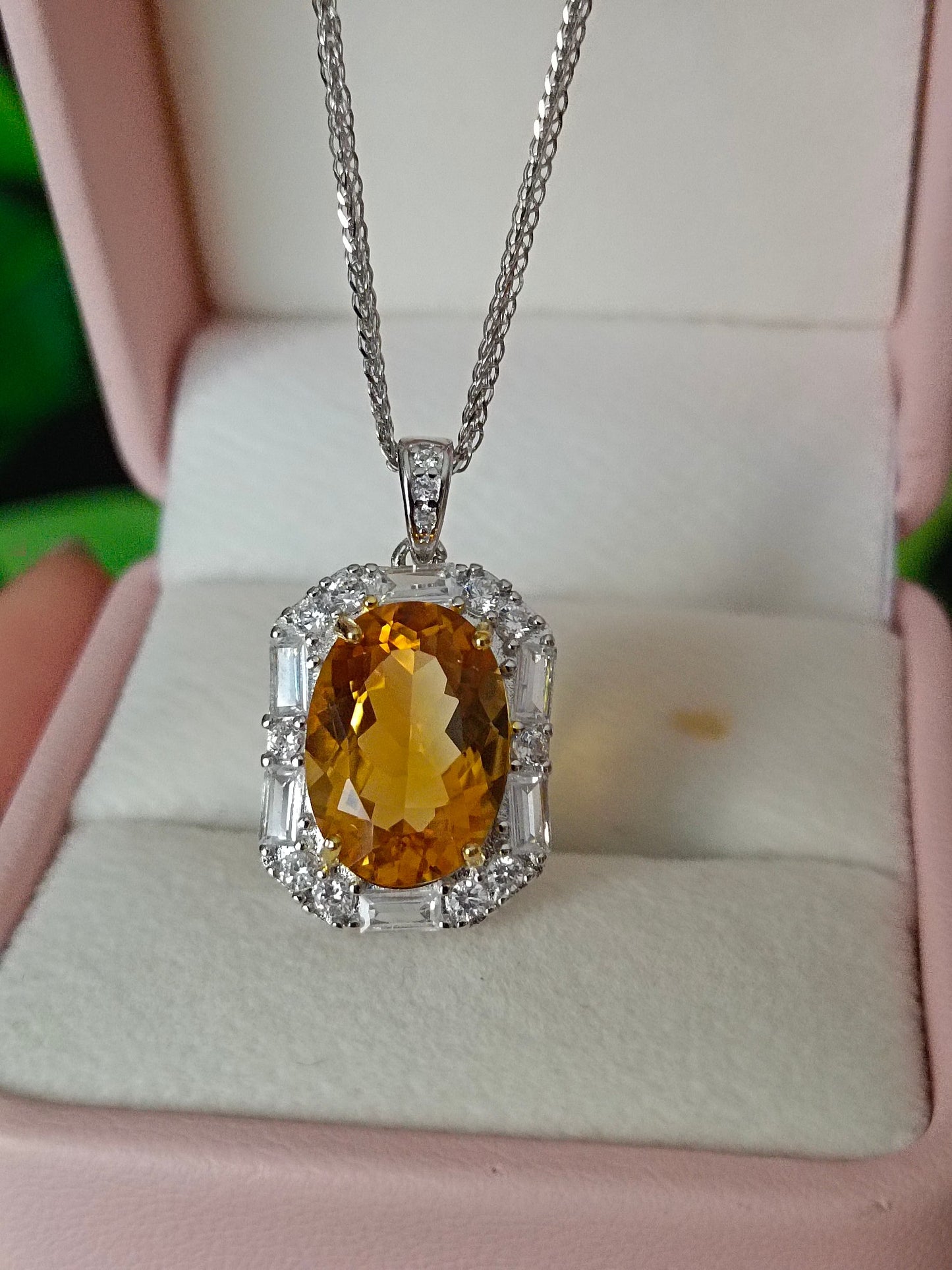 Natural Yellow Citrine Pendant Jewelry